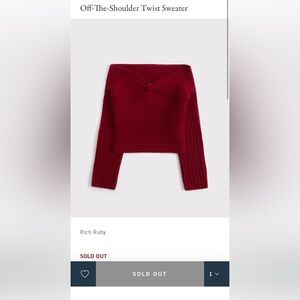 NWT A&F Off the shoulder twist sweater